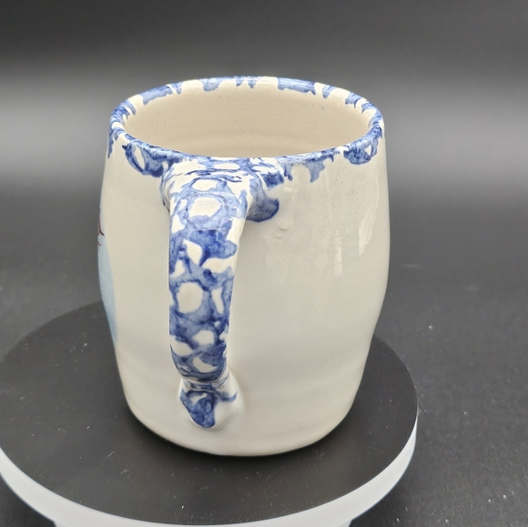 Marshall Texas Stoneware Pottery Mug Snowman Cardinal Broom Coffee Cup Cocoa Tea - Picture 2 of 8